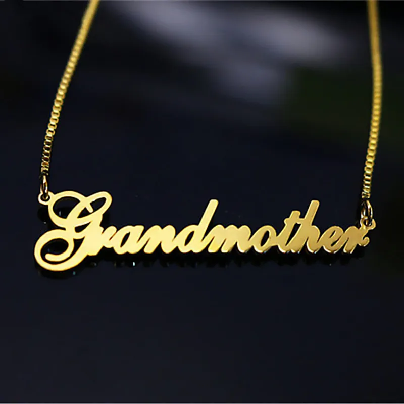 BFF Personalized Name Long Necklace Women Men Jewelry Box Chain Custom Nameplate Collier Gold Ketting Old English Style