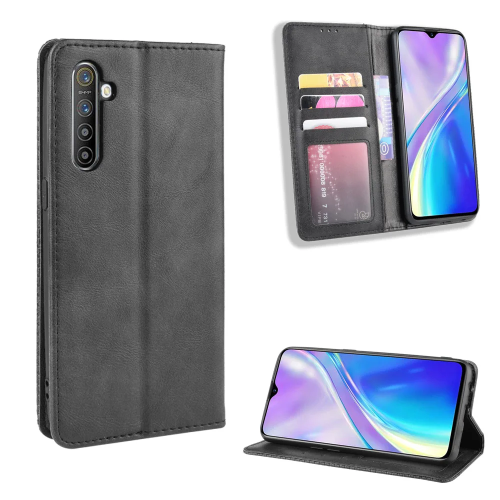 6.4'' Flip Cover For OPPO Realme XT Case Wallet Card Stand Magnetic Book Cover For OPPO Realme X2 Phone Cases RMX1991