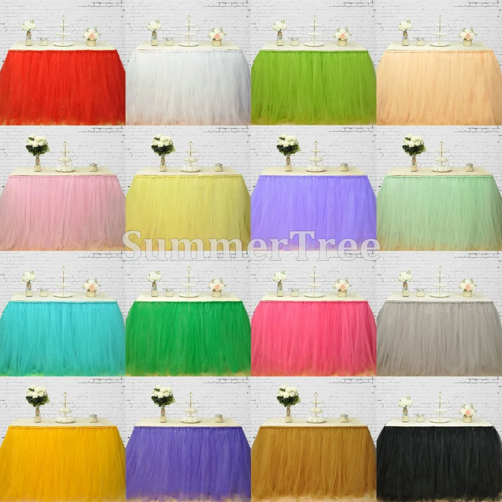 

100cm Tulle Table Skirt Wonderland Table Tutu Skirting Wedding Birthday Baby Shower Home Banquet Party Decoration