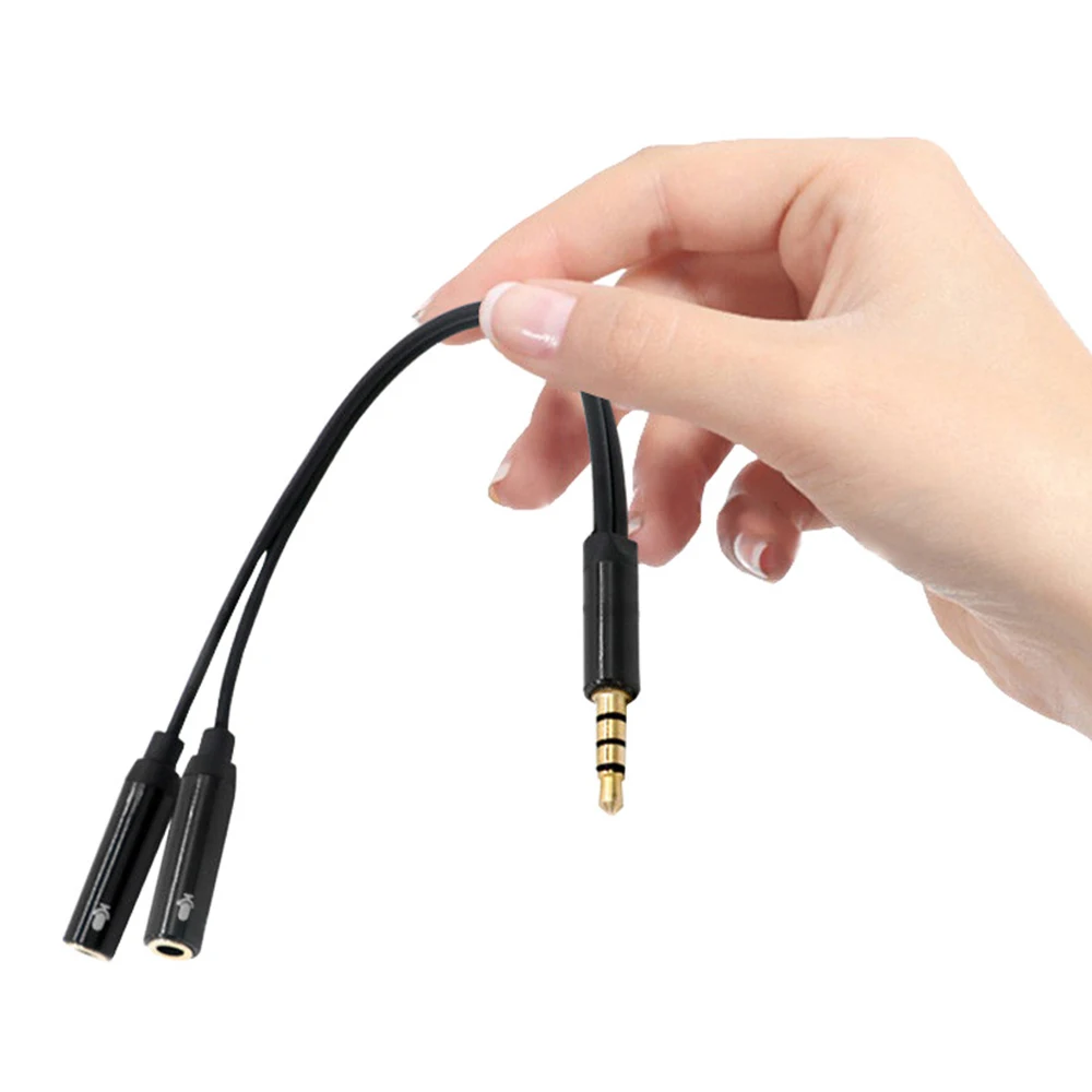 Audio Splitter Microphone Extension Cable Double Microphone Cable Jack 3.5mm Cable Male to 2 Female for Phone Laptop AUX Cable