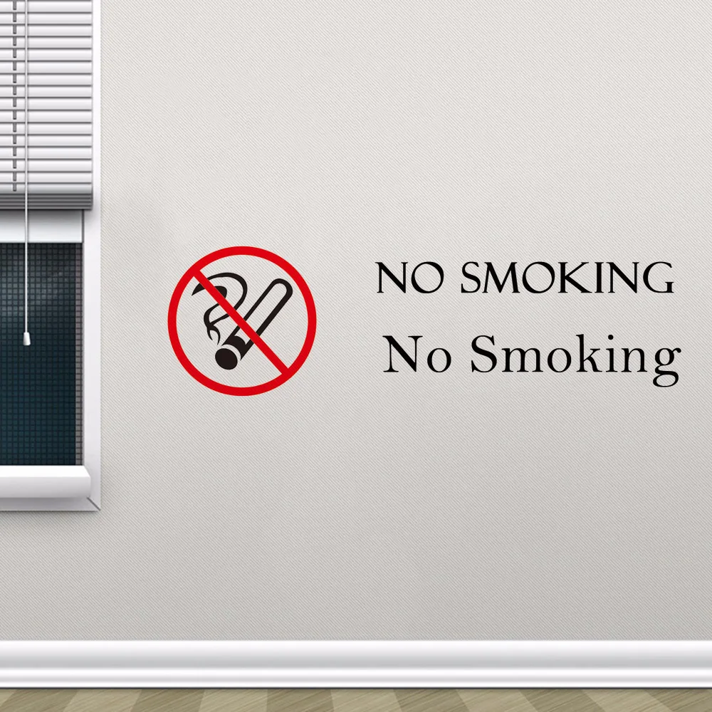 

Sticker of No Smoking Logo Warning Stickers For Restaurant Decor Waterproof Mural Wall Decals Shop Decoration