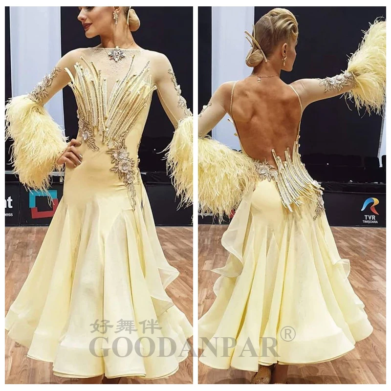 Ballroom Dance Dress Women for Competition standard dance dress ballroom dance costumes  pleated material dress pleated fabric