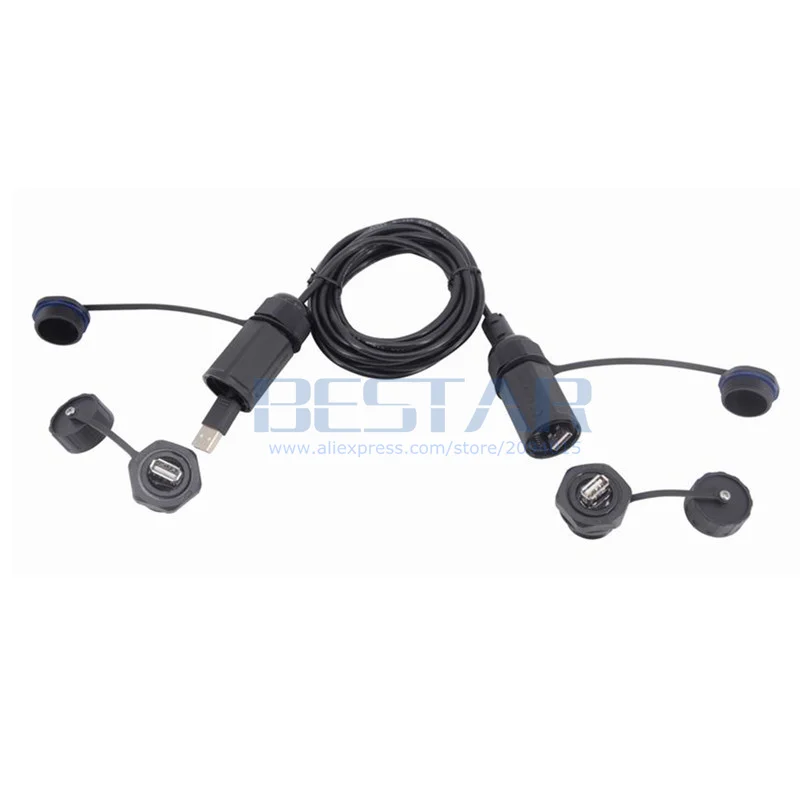 3M คู่ USB 2.0หญิงกันน้ำ Connector M25 IP68สายต่อ Extender คู่ USB ซ็อกเก็ตปลั๊กอะแดปเตอร์กับหมวก