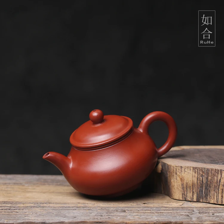 

|breathable purple sand teapot and yixing dahongpao good kung fu pan pot of narrow small three cups of zhu mud with tea