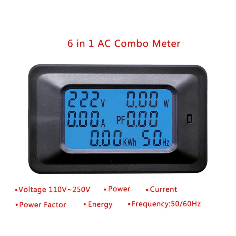 Painel Digital de Energia 20 a ac Lcd Medidor de Watt Voltagem Kwh Voltímetro Amperímetro Medidor Elétrico Embutido Agosto.