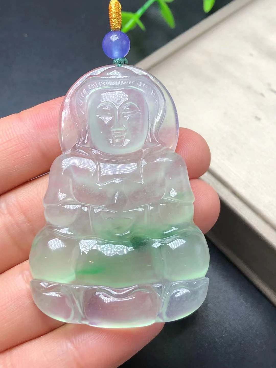 

Admirable Myanmar Ice Rank Jade Lucky Buddha Pendant Guanyin Amulet Hanging Bless All Are well