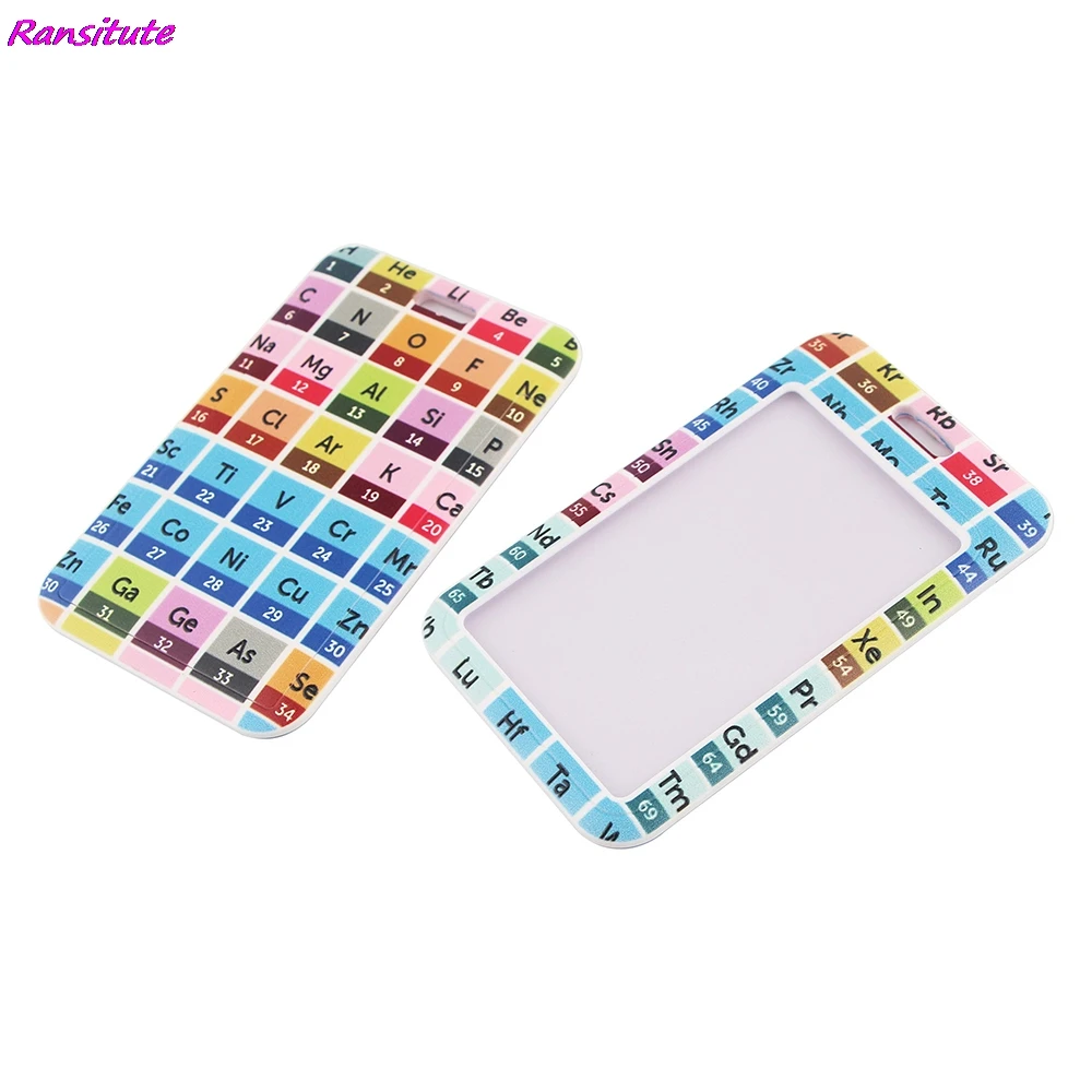 Ransitute R1379 Chemical Periodic Table Bank Credit Card Holder Bus ID Name Work Card Holder For Student Staff Workers