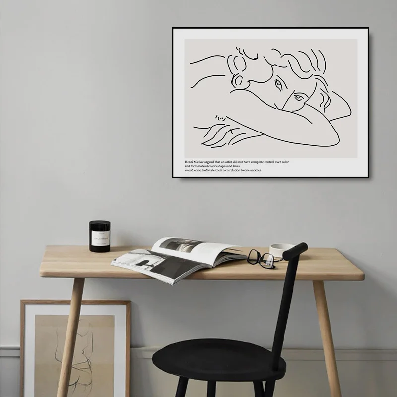 Matisse Art Line Drawing Poster Abstract Minimalist Wall Art Canvas Print Famous Painting Moder Decorative Picture