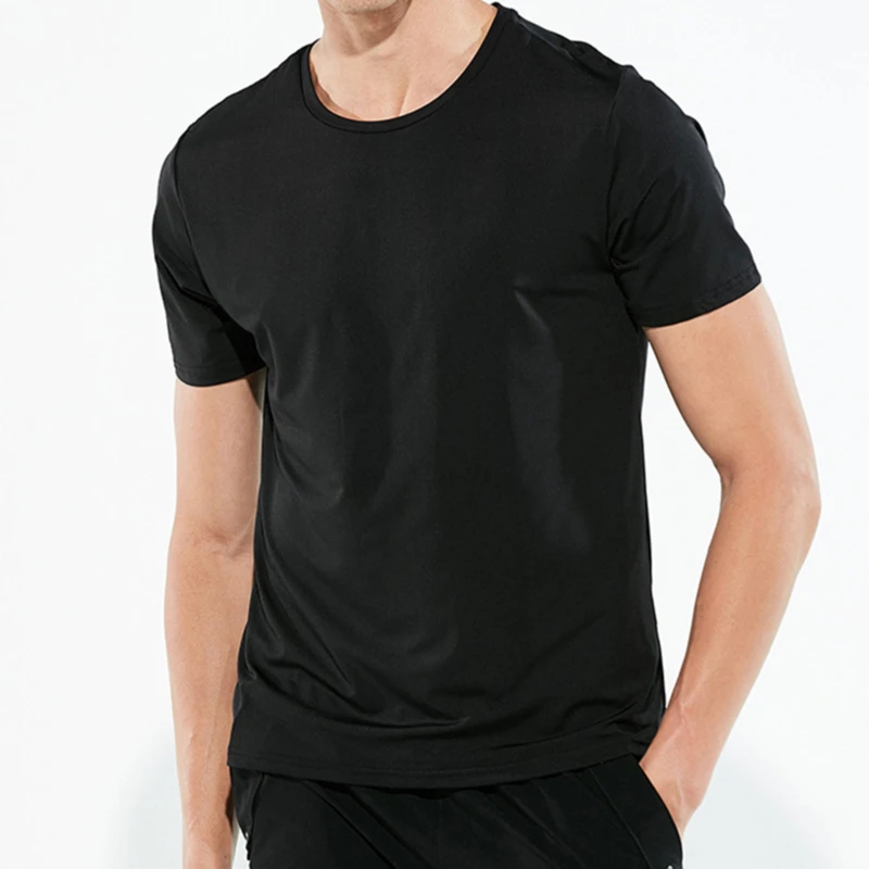 Sports breathable quick-drying short-sleeved waterproof and antifouling ice silk mesh t-shirt men\'s short-sleeved
