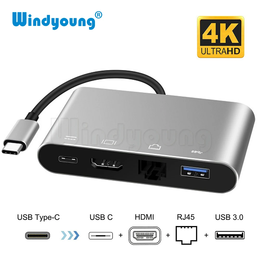 usb tipo c thunderbolt para hdmi 4k ethernet gigabit adaptador usb c usb 30 hub conversor tipo c pd otg hub adaptador para macbook 01