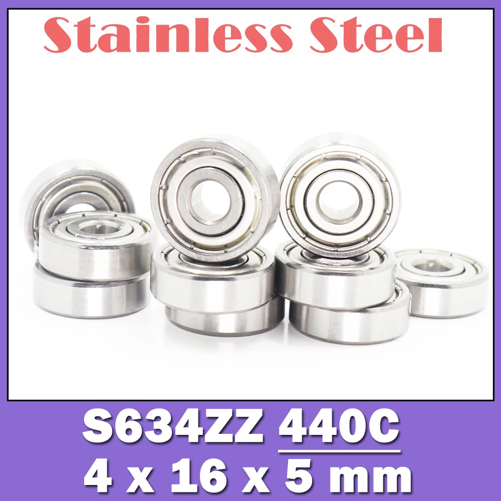 S634ZZ Bearing 4*16*5 mm ( 10 PCS ) Grade S634ZZ SS 634 Z Stainless Steel Miniature S634 ZZ Ball Bearings