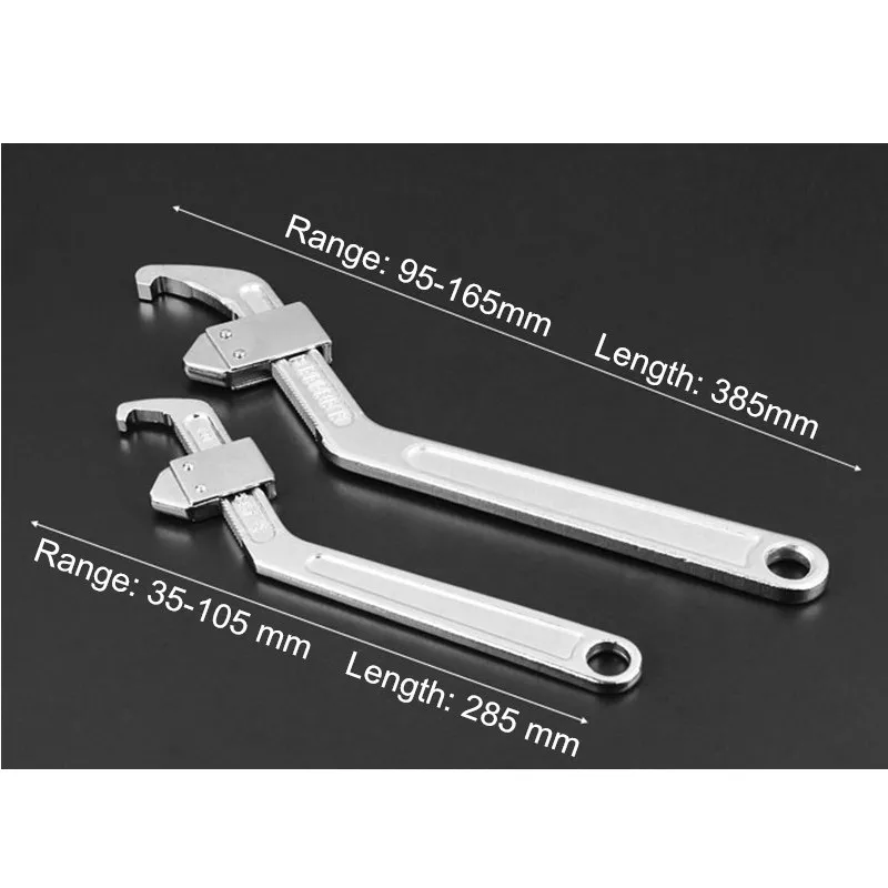 Adjustable Wrench Water Meter Cover Special Spanner Water Electricity Wrench Side Hole Hook Wrench Repair Tools Llave Inglesa