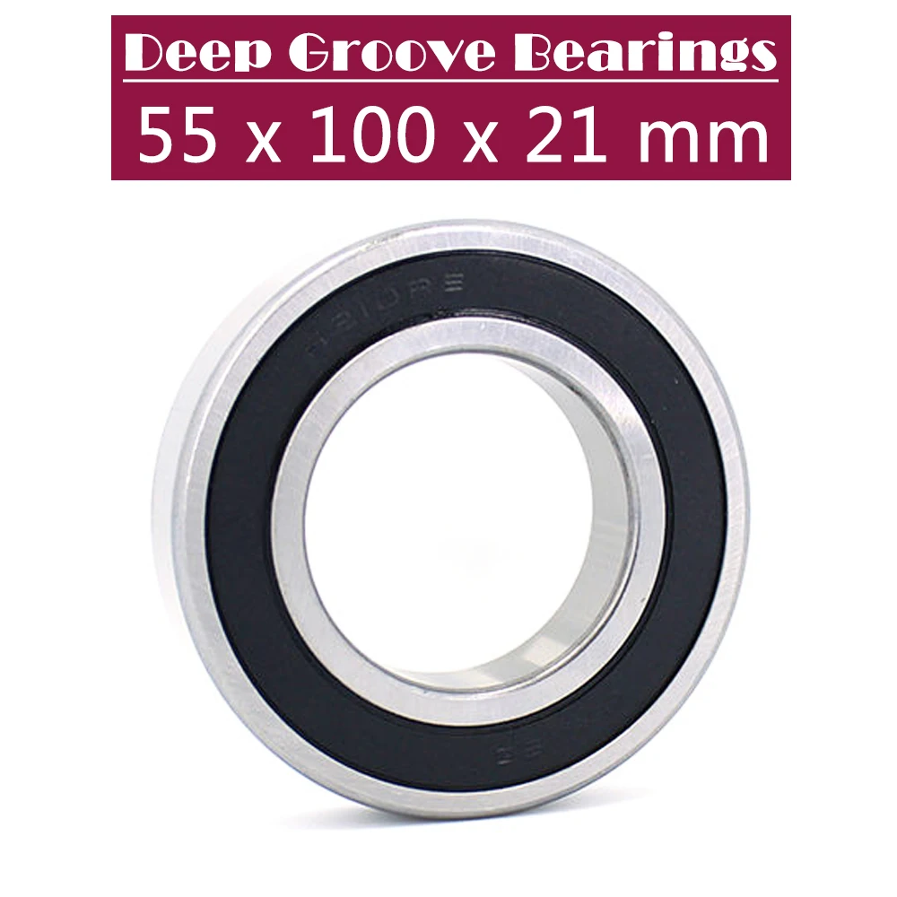 6211RS Bearing ( 1 PC ) 55*100*21 mm Deep Groove 6211-2RS Ball Bearings 6211RZ 180211 RZ RS 6211 2RS EMQ Quality