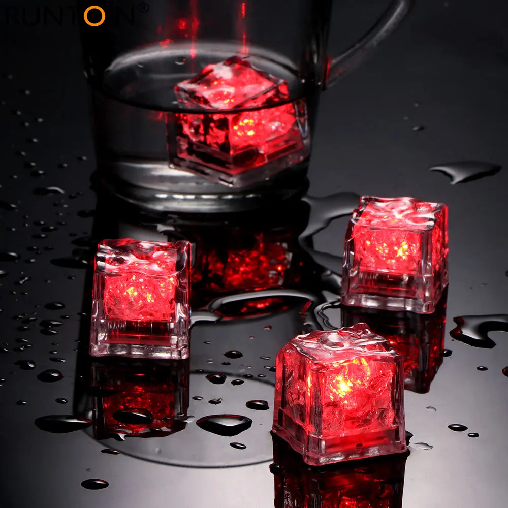 LED Induction Ice Cubes DIY Colorful Flash Prop Luminous Light Wedding Festival Decor Christmas Bar Wine Glass Decoration