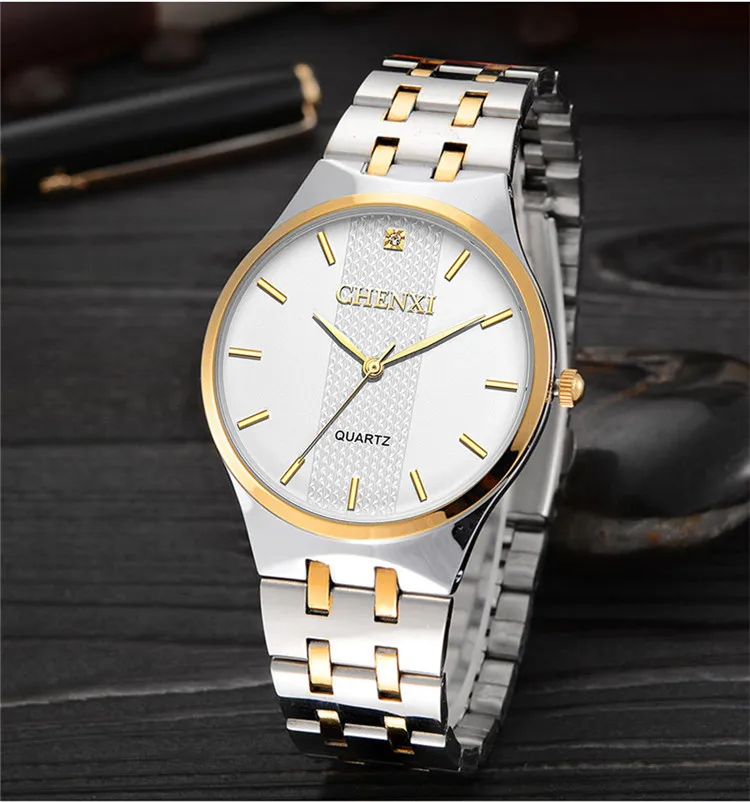 CHENXI – montre de Couple pour hommes et femmes, étanche, Simple, décontractée, Quartz Ultra-mince, cadeau pour dames