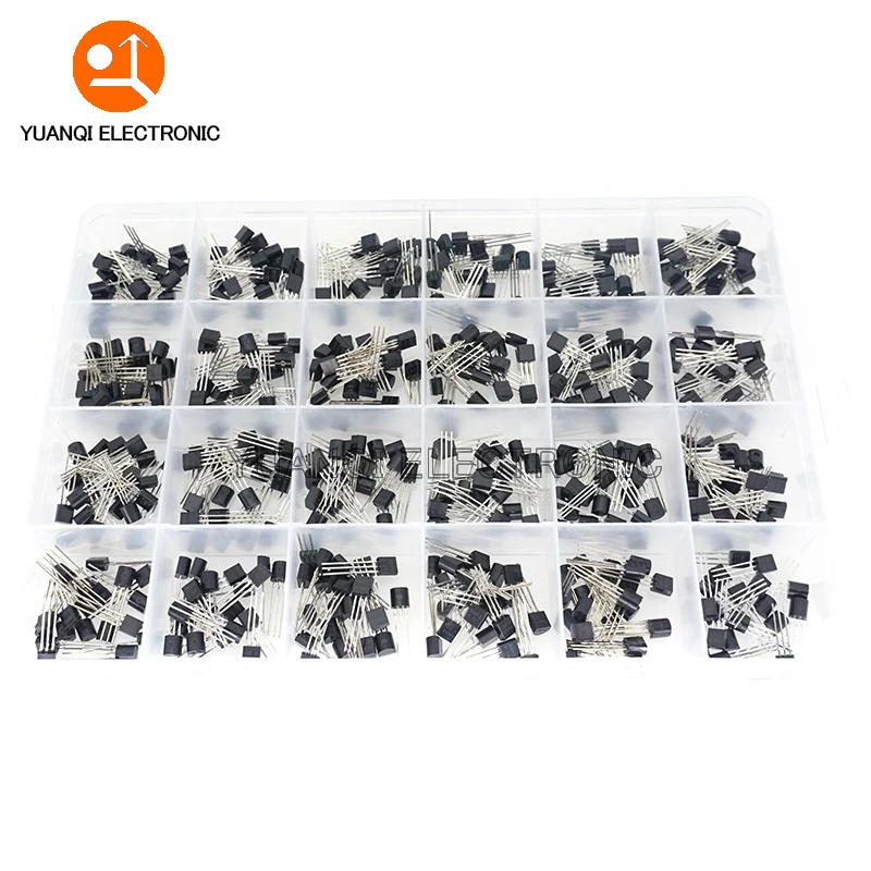 

24Values TO-92 Transistor Assortment Assorted Kit Each BC327 BC337 BC517 BC547 BC548 BC549 2N2222 3906 3904 5401 5551 C945 1015