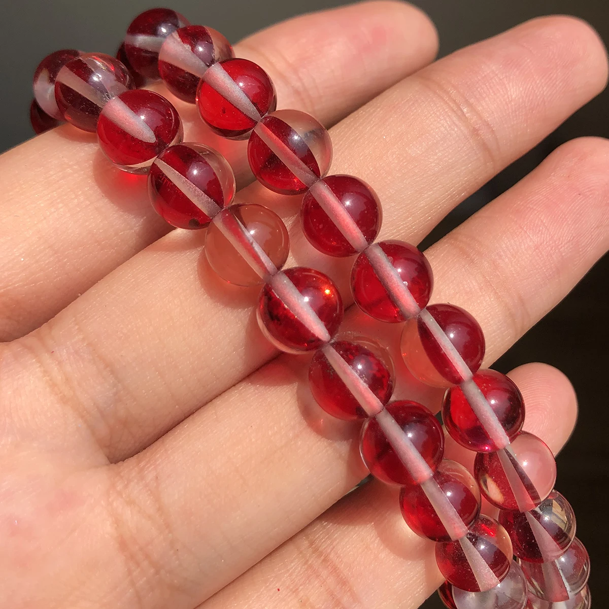Matte Kristallglasperlen, gefrosteter Mondstein, glitzernd, rund, lose Perlen für die Schmuckherstellung, DIY-Halskette, Armband, 15 Zoll – Detail 10