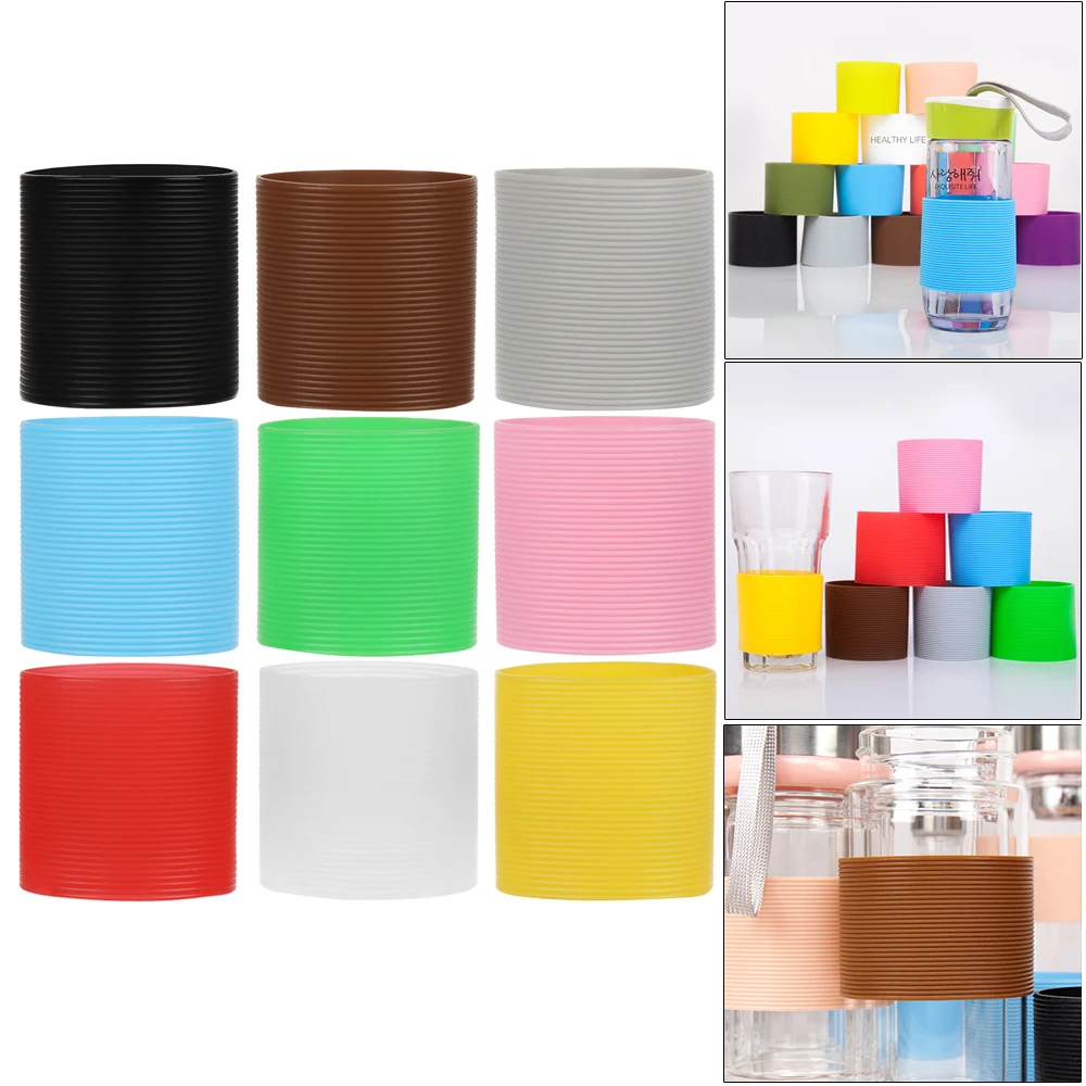 Silicone Cup Sleeve Heat Insulation Bottle Sleeves Non-slip Mug Sleeve Glass Bottle Cover For Mugs Ceramic Coffee Cups Wraps