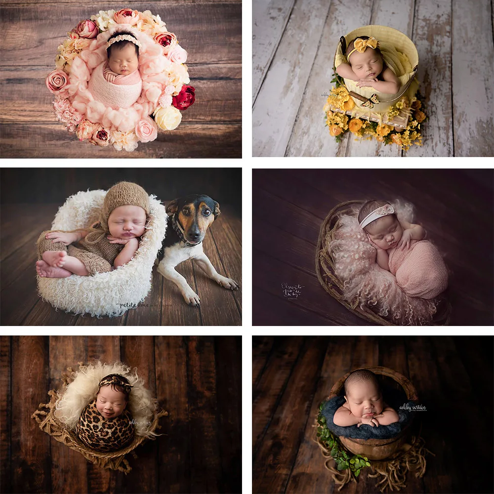 Avezano Photography Backdrops Newborn Baby Shower Birthday Party Wood Floor Decor Photo Background Board Photophone Photo Studio