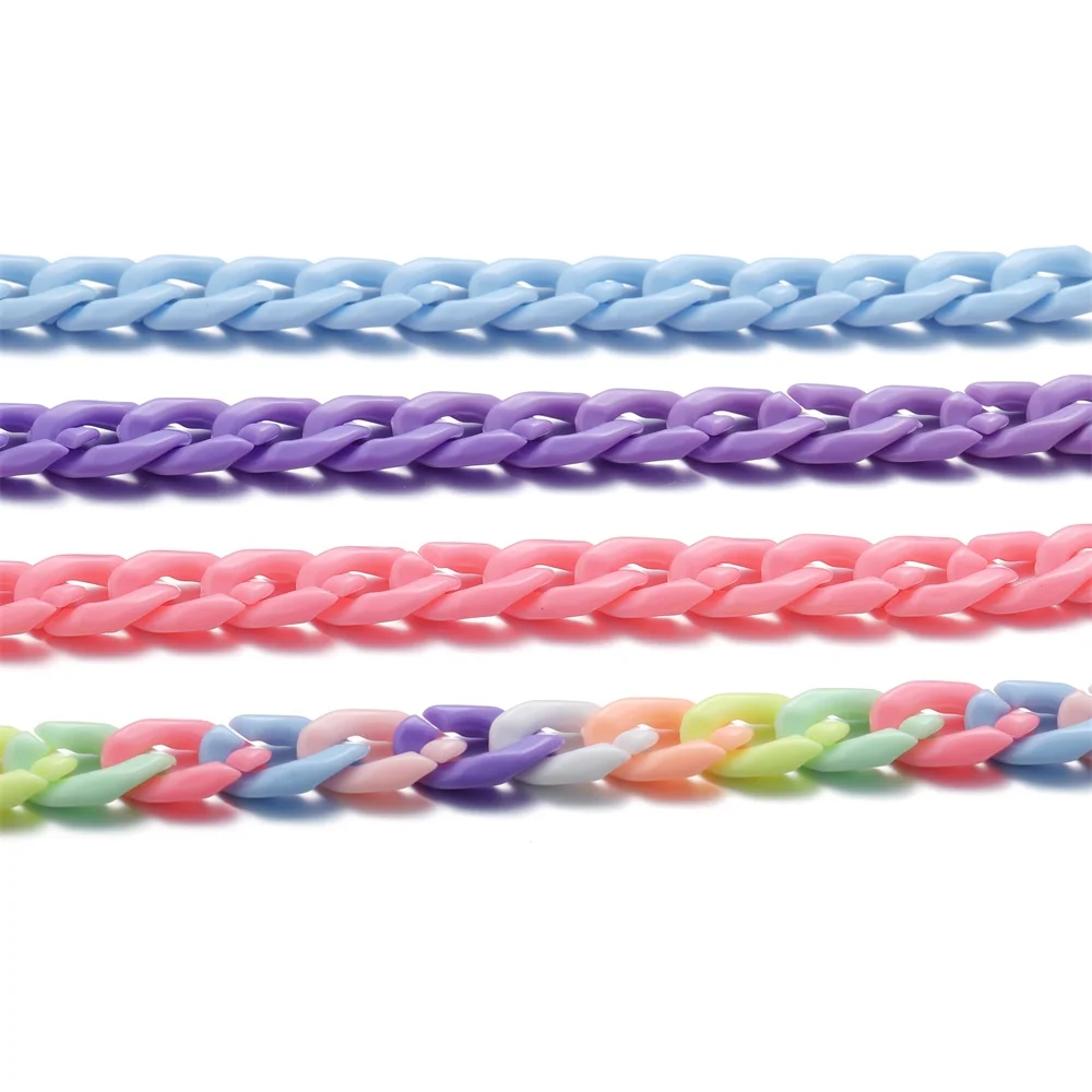 100Pcs 9 Colors Link Chain Choker Cute Acrylic Crafts Hook Clasp DIY Necklace Pendant Connectes For Jewelry Making Accessories