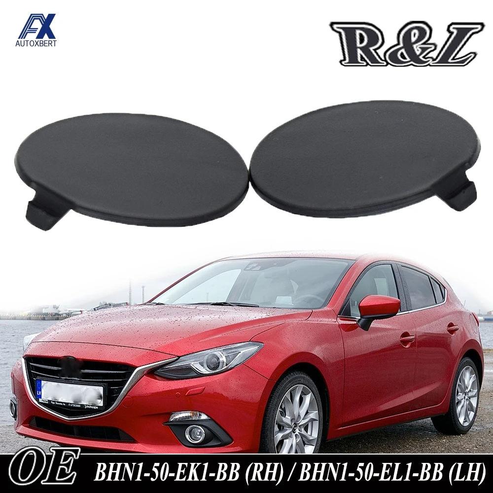 For Mazda 3 Axela BM BN 2014 – 2018 Car Rear Bumper Hook Tow Eye Cap Trailer Cover R&L BHN1-50-EK1-BB 14 15 16 BHN1-50-EL1-BB