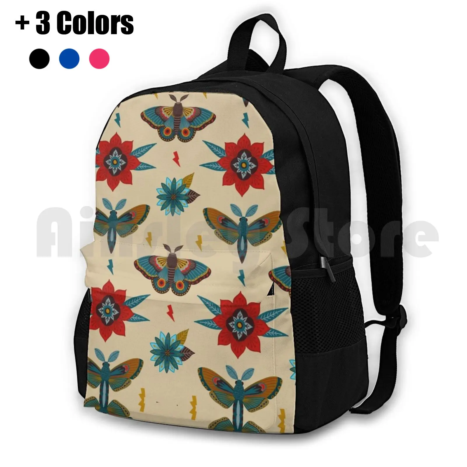 Moth And , Cool , Funky , Edgy , Female Designs For Kick Ass Rebels Outdoor Hiking Backpack Waterproof Camping Travel Moth