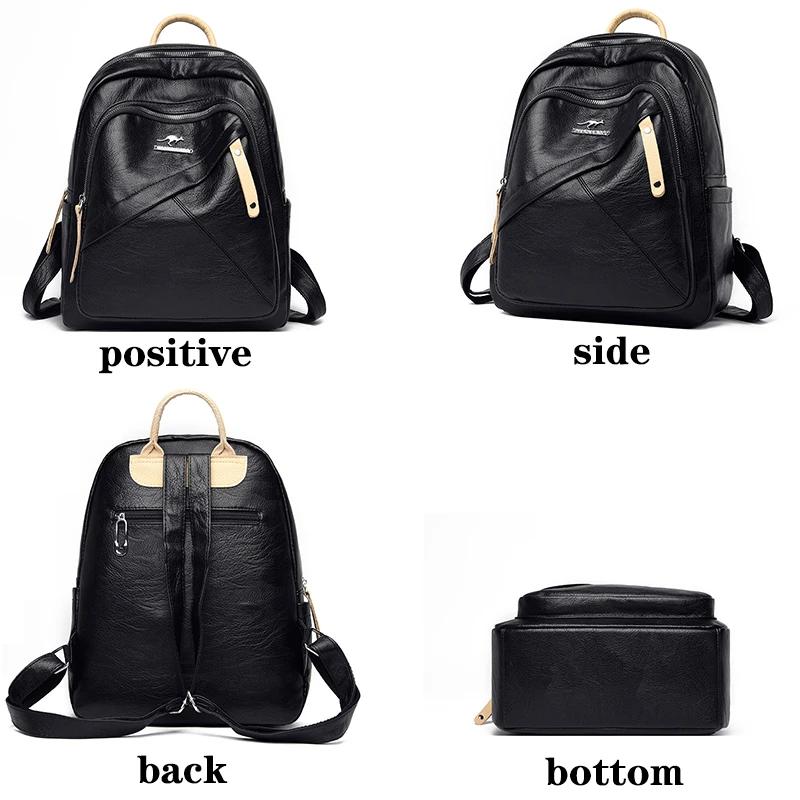 2024 Multifunction Traveling Backpack Mochilas Women Waterproof anti-theft Leather Backpacks Bags For Girls Female Shoulder Bag