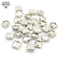 стразы|100Pcs Square Studs Rivets Sliver Metal Rivets Four Claw Ornaments For Clothes Studs For Leather Accessories For Bag DIY