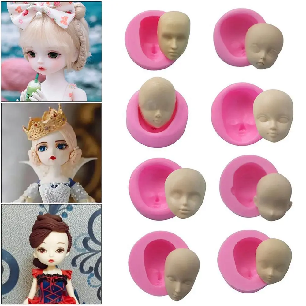 Quality Dolls Face Mould Polymer DIY Handmade Craft Clay Face Silicone Mold Cake Decorating Tools Chocolate Soap Molds Nice