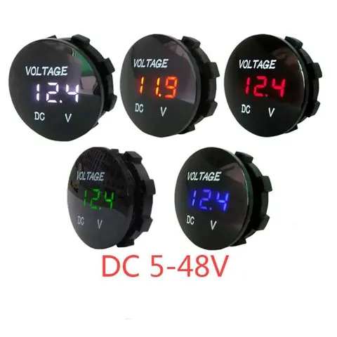 DC 5V-48V Digital Voltage Meter Car Motorcycle Voltmeter Voltage Tester for Car Auto Motorcycle ATV Boat 12V 24V 36V Waterproof