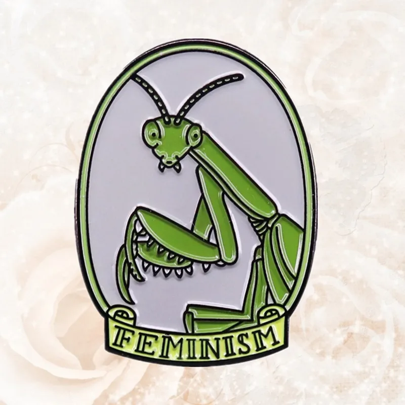 Green Praying Mantis Insect animal Friend to Bugs enamel pin Mascot Denim clothes bag jewelry brooch gift badge