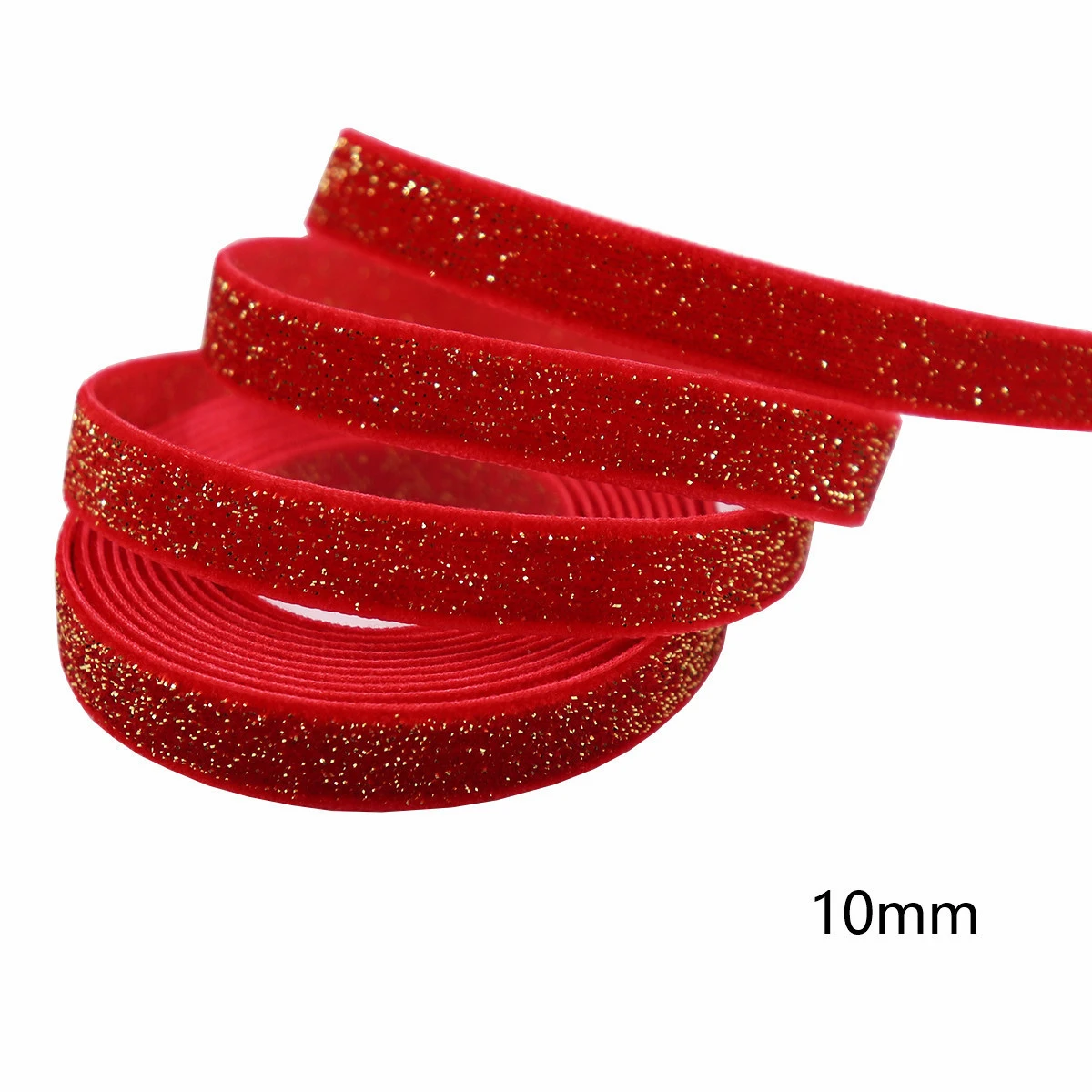 Christmas Velvet Ribbon, New Year Red Festive Ribbon, Gift Box Wrapping Ribbon, Holiday Scene Decoration