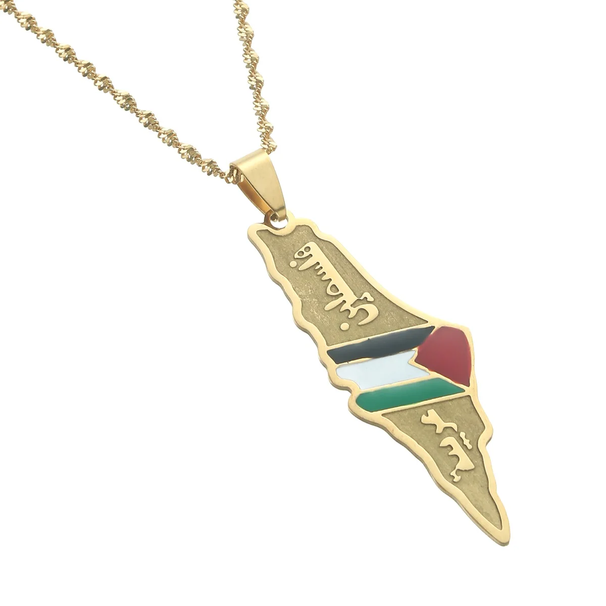 Stainless Steel Palestine Pendant Chain Necklaces Silver Color Gold Color Jewelry