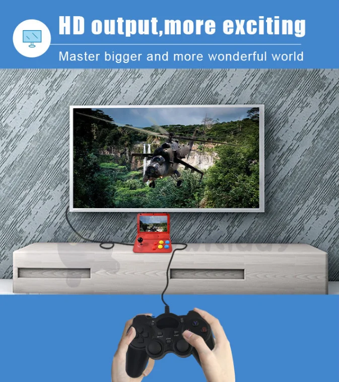 Powkiddy A13 Video Game Console 10 Inch Large Screen Detachable Joystick HD Output Mini Arcade Retro Game Players