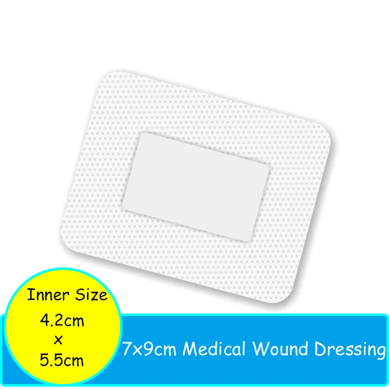 20Pieces 6cmx7cm/7cmx9cm Medical Self-adhesive Non-woven Wound Dressing Large Size Hypoallergenic Band Aid Bandage