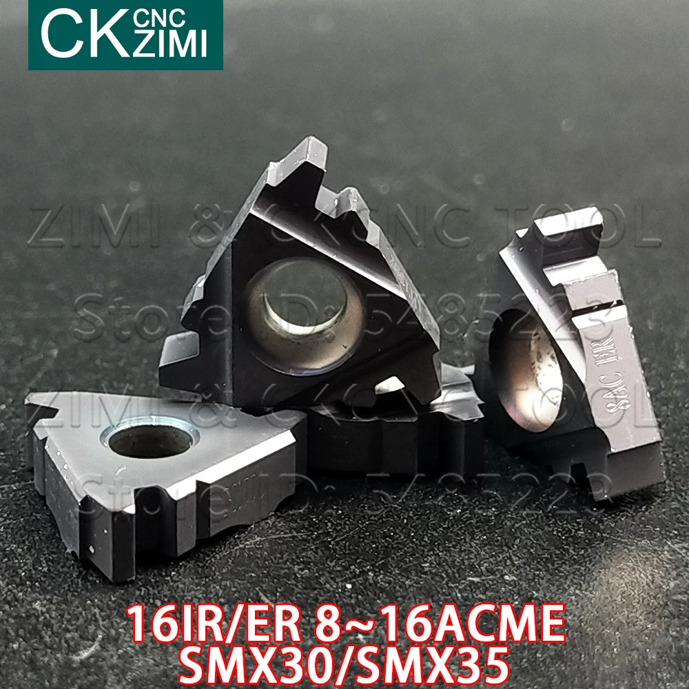Imagem -06 - Rosca Externa Interna Torneamento Ferramenta Torno Cnc Carboneto Arbide Cortador Ferramentas 10p 16ir 16er 8acme 10acme 12acme 16acme Smx30 Smx35