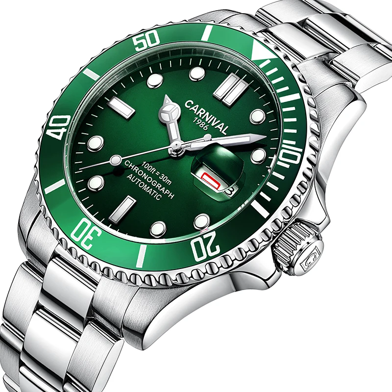 IW Carnival For Mens Watches Luxury Male Automatic Mechanical Wristwatch Full Steel Military Luminous Date Diving Sports Clocks