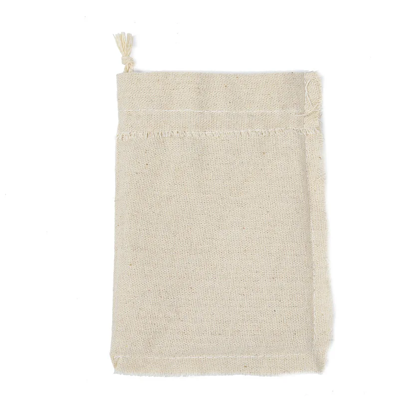 Sac cadeau en lin de coton avec cordon de proximité, pocommuniste d'emballage en toile de jute, sacs de rangement pour mariage, bijoux de Noël, anti-poussière, 10 pièces