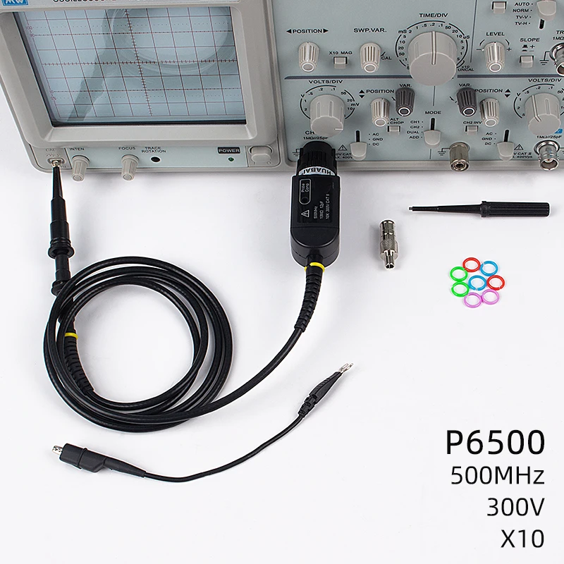 2pcs Oscilloscope Probe Accessories 100MZH 200MHZ 300MHZ 500MHZ With Crocodile Clips Attenuator 1X 10X X100 Needle Tip