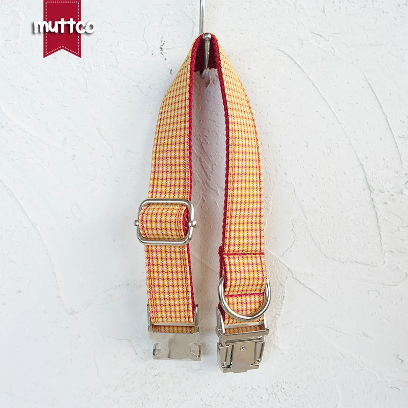 MUTTCO unique design fashionable bow tie handmade dog leash HARVEST PLAID dog leash  5 sizes  UDL104