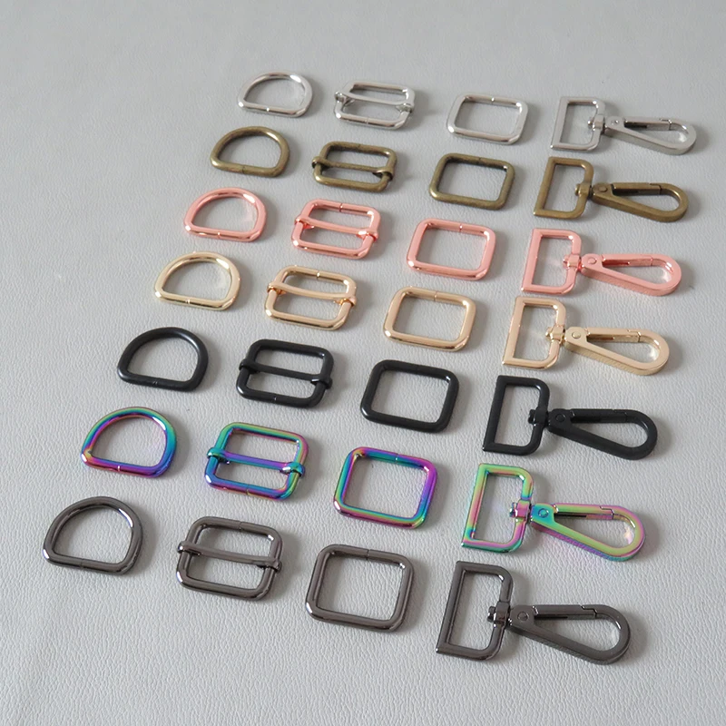 

100Pcs/Lot Wholesale Metal D Ring Hooks Buckle Adjuster Carabiner For Bag Backpack Accessories Clasp Dog Leash Straps Hardware