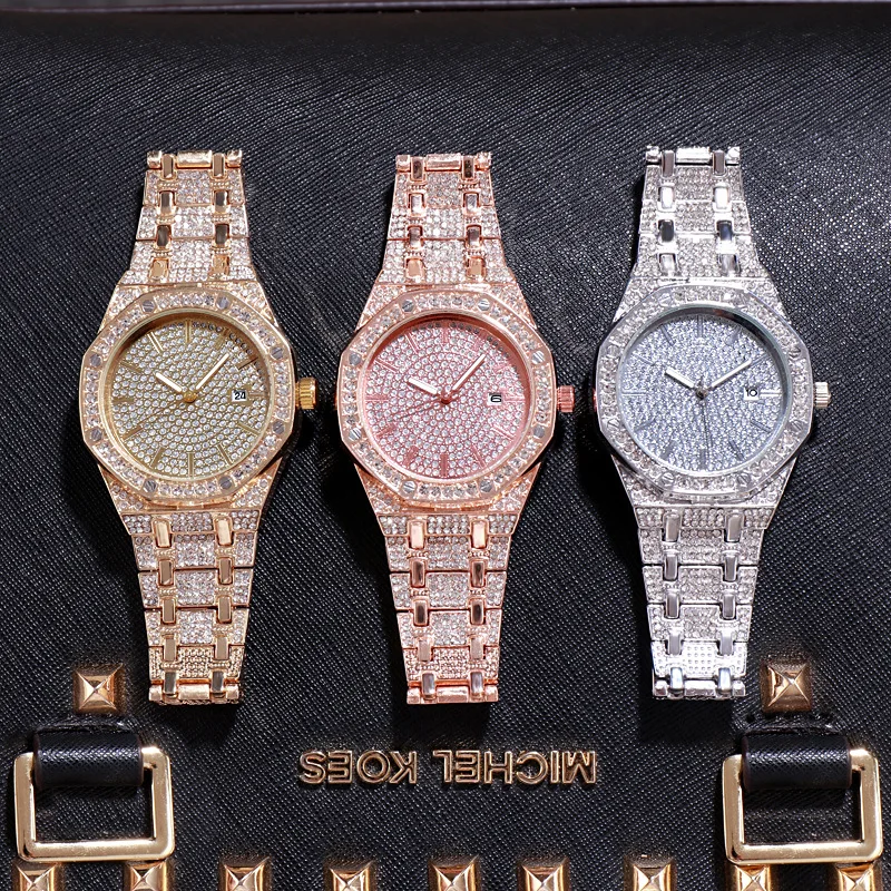 Luxury Watches for Women Full Iced Out Gold Watch Women Rhinestone Wristwatch Unique Gifts Especial Relojes Para Mujer Relogio