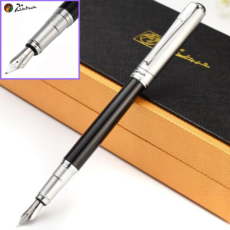 

Picasso 906 Classic Athens Dynasty Fine Nib / Calligraphy Bent Nib Fountain Pen Black With Noble Silver Cap For Office & Home