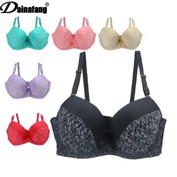 DaiNaFang 플러스 사이즈 대형 란제리, D DD DDD E F 컵, 안감 없는 여성 기본 풀 커버리지 언더와이어 지원, BH