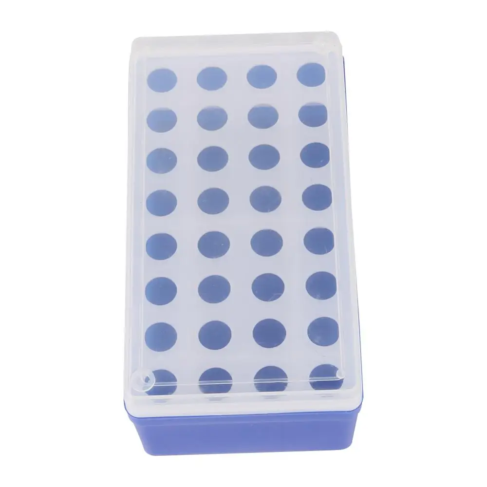 Plastic 32 Sockets 5ml Centrifuge Tube Holder Rack With Clear Cover Laboratory Test Tube Bracket Box Laboratory Supplies 1 Pc