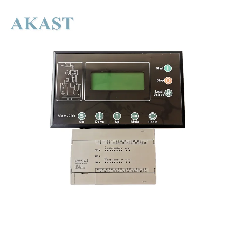 MAM200(B)+MAM-KY02S(B)-40A/100A/200A/400A Replacement of PLC Controller Panel Eletronic for Screw Air Compressor Control