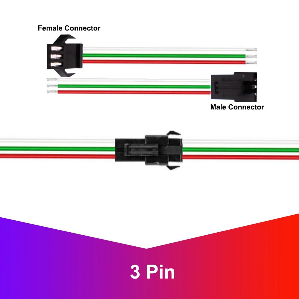 2pin 3pin 4pin 5pin 6pin JST LED Connectors Male And Female Connector Wire cable For Led Strip Light Lamp Driver CCTV