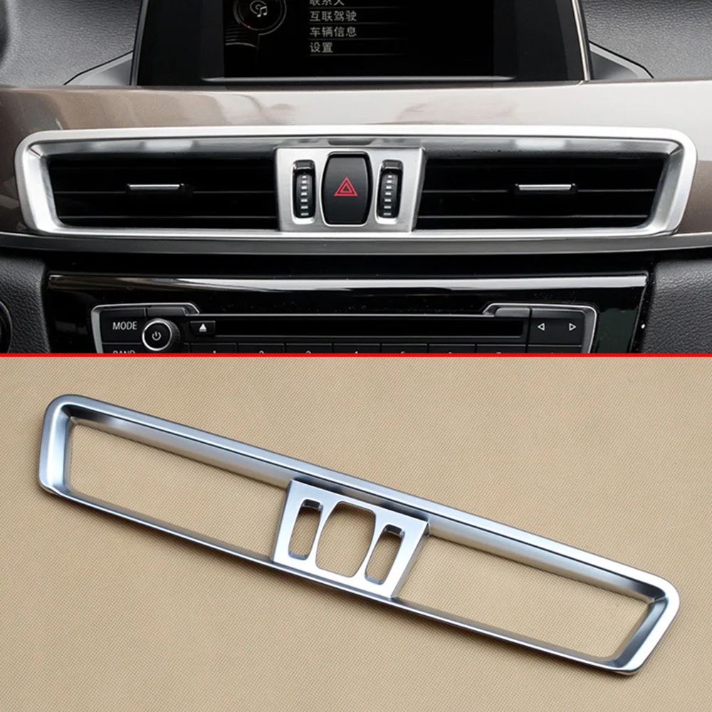 Chrome Dashboard Air Vent Outlet Panel Cover Trim For 2016 2017 2018 2019 2020 2021 BMW X1 F48 Interior Accessories