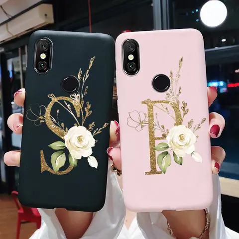 Kılıf Xiaomi Mi A2 2 Lite A1 1 MiA2 MiA1 sevimli harfler TPU silikon tampon yumuşak arka kapak için Xiaomi Mi 5X 6X telefon kılıfı