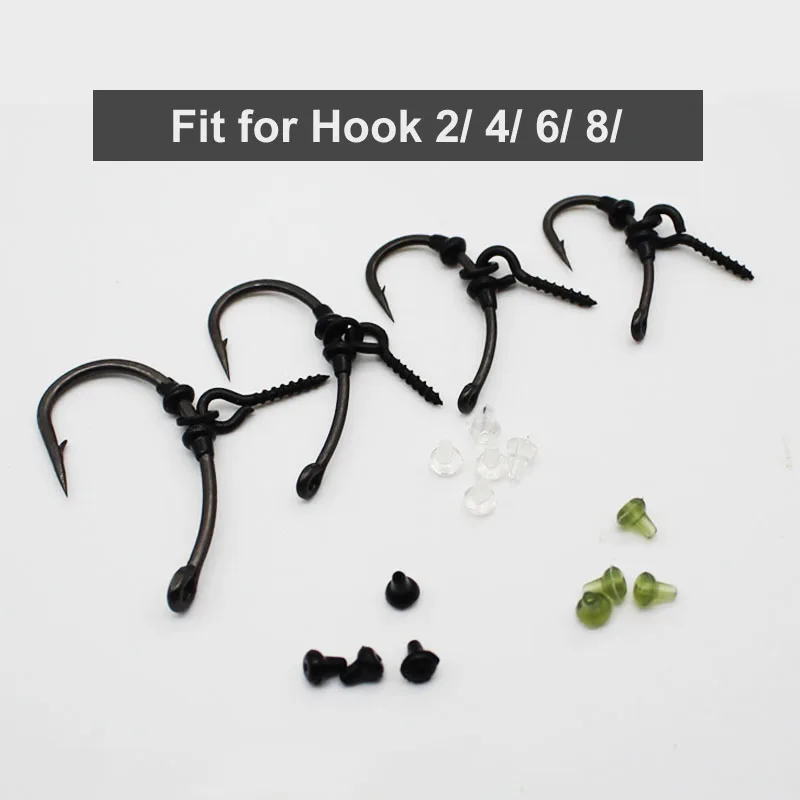 100PCS Carp Fishing Hook Stops Carp Rig Hook Stopers Rubber Beads Sliding Hook Stop for Carp Fishing Hair Rig Tackle Accessories